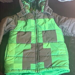 Kids Green and Gray Puffer Jacket
